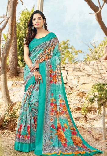 Classy Saree look pretty like never before.Wearing this Blue Color Saree which made from Cotton With Blue Color Cotton blouse, Saree has also decorative work like Heavy Printed Work With Lace.This beautiful Saree features a classy Printed Work all over,which makes it a smart pick for all occasions. You can wear this Saree in different styles. Buy Now.