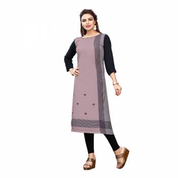 Here Is A Simple Readymade Kurti For Your Casual Wear Fabricated on Crepe. You can Pair This Up Same Or Contrasting Colored Bottom. Its Fabric Is Soft Towards Skin And Easy To Carry All Day Long. 