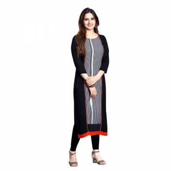 Here Is A Simple Readymade Kurti For Your Casual Wear Fabricated on Crepe. You can Pair This Up Same Or Contrasting Colored Bottom. Its Fabric Is Soft Towards Skin And Easy To Carry All Day Long. 