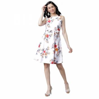 Grab This Lovely Readymade One Piece In White Color Fabricated on Crepe. It Is Beautified With Floral Prints Giving A Cute Look The Dress. Also It Is Light Weight, And Its Fabric Is Soft Towards Skin Which Is Easy To Carry All Day Long. 