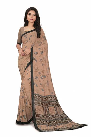 Comfort Is The First Priority When You Go To Your Work Place. So Keeping Your Comfort In Mind This Printed Saree Is Designed As A Uniform For Your Work Place. This Saree And Blouse are Fabricated On Georgette Beautified With Prints Which Is Also Light In Weight And Easy To Carry All Day Long