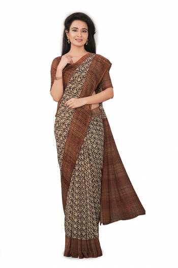 Comfort Is The First Priority When You Go To Your Work Place. So Keeping Your Comfort In Mind This Printed Saree Is Designed As A Uniform For Your Work Place. This Saree And Blouse are Fabricated On Georgette Beautified With Prints Which Is Also Light In Weight And Easy To Carry All Day Long