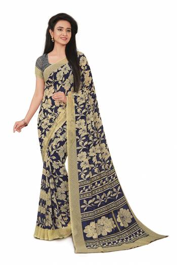 Here Is Very Pretty Printed Saree Fabricated On Georgette Paired With Running Blouse, This Pretty Formal Printed Saree Is Best Suitable For Your Work Place As It Is Light Weight And Esnures Superb Comfort All Day Long. Also It Can Be Used As Uniform At Different Places Like Airports, Hospitals And Hotels. Buy Now