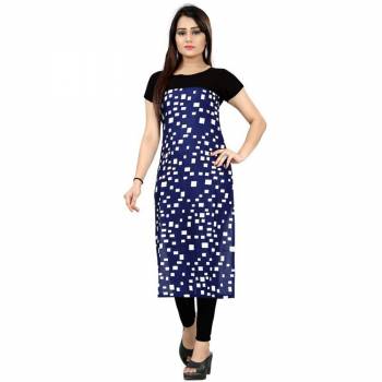 Here Is A Simple Readymade Kurti For Your Casual Wear Fabricated on Crepe. You can Pair This Up Same Or Contrasting Colored Bottom. Its Fabric Is Soft Towards Skin And Easy To Carry All Day Long. 