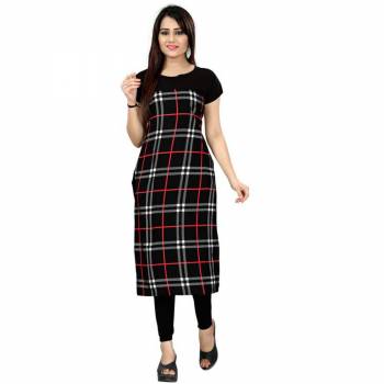 Here Is A Simple Readymade Kurti For Your Casual Wear Fabricated on Crepe. You can Pair This Up Same Or Contrasting Colored Bottom. Its Fabric Is Soft Towards Skin And Easy To Carry All Day Long. 