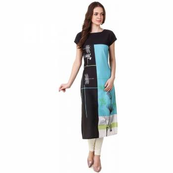 Here Is A Simple Readymade Kurti For Your Casual Wear Fabricated on Crepe. You can Pair This Up Same Or Contrasting Colored Bottom. Its Fabric Is Soft Towards Skin And Easy To Carry All Day Long. 