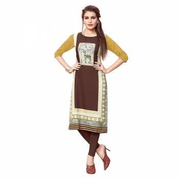 Add Some Casuals With This Readymade Printed Kurti. This Pretty Kurti Is Fabricated on Crepe And Available In All Regular Sizes. Its Fabric Is Soft Towards Skin And Esnures Superb Comfort All Day Long. 