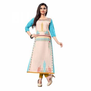 Here Is A Simple Readymade Kurti For Your Casual Wear Fabricated on Crepe. You can Pair This Up Same Or Contrasting Colored Bottom. Its Fabric Is Soft Towards Skin And Easy To Carry All Day Long. 