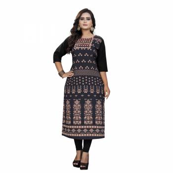 Here Is A Simple Readymade Kurti For Your Casual Wear Fabricated on Crepe. You can Pair This Up Same Or Contrasting Colored Bottom. Its Fabric Is Soft Towards Skin And Easy To Carry All Day Long. 