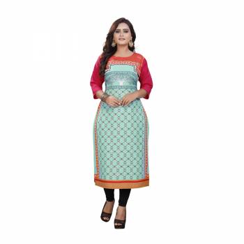 Add Some Casuals With This Readymade Printed Kurti. This Pretty Kurti Is Fabricated on Crepe And Available In All Regular Sizes. Its Fabric Is Soft Towards Skin And Esnures Superb Comfort All Day Long. 