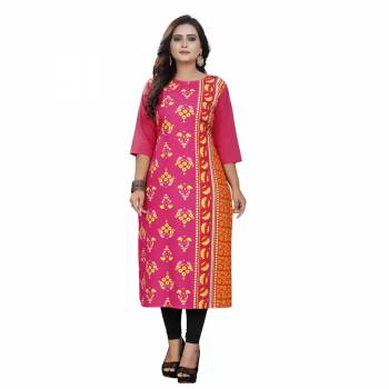 Add Some Casuals With This Readymade Printed Kurti. This Pretty Kurti Is Fabricated on Crepe And Available In All Regular Sizes. Its Fabric Is Soft Towards Skin And Esnures Superb Comfort All Day Long. 