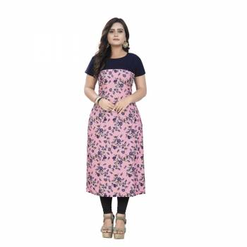 Here Is A Simple Readymade Kurti For Your Casual Wear Fabricated on Crepe. You can Pair This Up Same Or Contrasting Colored Bottom. Its Fabric Is Soft Towards Skin And Easy To Carry All Day Long. 