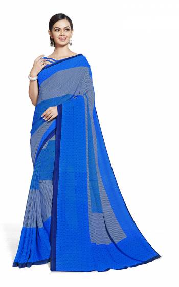Here Is Very Pretty Printed Saree Fabricated On Georgette Paired With Running Blouse, This Pretty Formal Printed Saree Is Best Suitable For Your Work Place As It Is Light Weight And Esnures Superb Comfort All Day Long. Also It Can Be Used As Uniform At Different Places Like Airports, Hospitals And Hotels. Buy Now