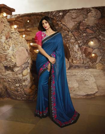 Look Pretty In This Very Beautiful Designer Saree In Royal Blue Color Paired With Grey And Dark Pink Colored Blouse. This Saree Is Fabricated On Slub Silk Paired With Art Silk And Net Fabricated Blouse. It Is Light In Weight And Easy To Carry All Day Long. 