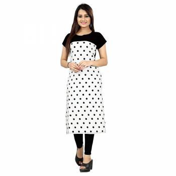 Here Is A Simple Readymade Kurti For Your Casual Wear Fabricated?on Crepe. You can Pair This Up Same Or Contrasting Colored Bottom. Its Fabric Is Soft Towards Skin And Easy To Carry All Day Long