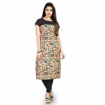 Here Is A Simple Readymade Kurti For Your Casual Wear Fabricated?on Crepe. You can Pair This Up Same Or Contrasting Colored Bottom. Its Fabric Is Soft Towards Skin And Easy To Carry All Day Long