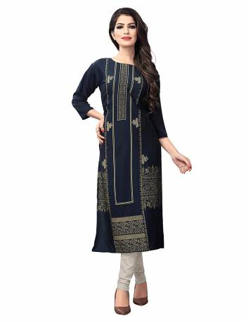 Here Is A Simple Readymade Kurti For Your Casual Wear Fabricated?on Crepe. You can Pair This Up Same Or Contrasting Colored Bottom. Its Fabric Is Soft Towards Skin And Easy To Carry All Day Long