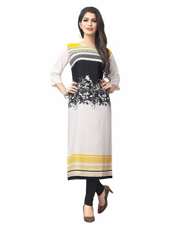 Add Some Casuals With This Readymade Printed Kurti. This Pretty Kurti Is Fabricated on Crepe And Available In All Regular Sizes. Its Fabric Is Soft Towards Skin And Esnures Superb Comfort All Day Long.