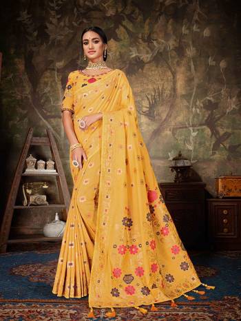 Celebrate This Festive Season With Beauty And Comfort Wearing This Designer Silk Based Saree Yellow Color. This Saree And Blouse Are Fabricated on Linen Silk Which Gives A Rich Look To Your Personality. Also This Saree Is Beautified With Weave And Blouse Is Beautified with Attractive Embroidery. 