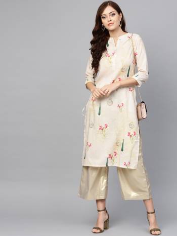 Simple and Elegant Looking Readymade Kurti Is Here In Cream Color Fabricated On Muslin. Its Elegant Color And Rich Fabric Will Earn you Lots Of Compliments From Onlookers.