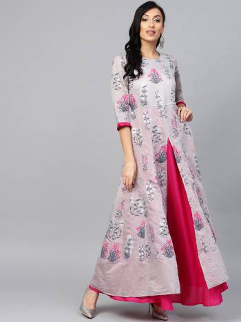 Flaunt Your Rich and Elegant Taste Wearing This Designer Readymade Long Kurti In Grey Color Fabricated on Faux Chanderi. Its Fabric And Color Will Give A Rich Look To Your Personality. 