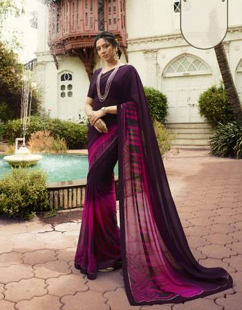 Celebrate This Festive Season With Beauty And Comfort Wearing This Designer Printed Saree In Wine Color Paired With Wine Colored Blouse. This Saree Is Georgette Based Paired With Art Silk Fabricated Blouse. It Is Light In Weight And Easy To Carry All Day Long. 