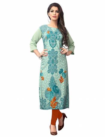 Add Some Casuals With This Readymade Printed Kurti. This Pretty Kurti Is Fabricated on Crepe And Available In All Regular Sizes. Its Fabric Is Soft Towards Skin And Esnures Superb Comfort All Day Long.