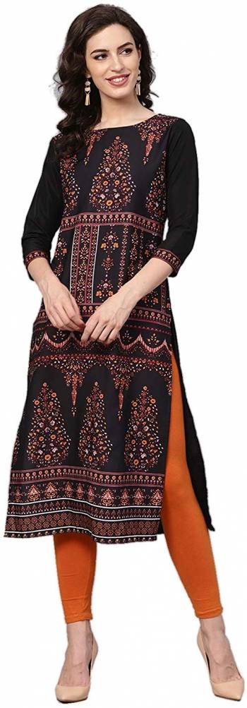 Here Is A Simple Readymade Kurti For Your Casual Wear Fabricated?on Crepe. You can Pair This Up Same Or Contrasting Colored Bottom. Its Fabric Is Soft Towards Skin And Easy To Carry All Day Long.