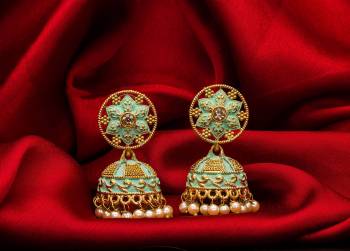 Grab The New Trendy Jhumkas To Pair Up With Your Traditional Attire. You Can Pair This Up Same Or Contrasting Colored Attire. Also These Lovely Jhumka Earrings Will Definitely Earn You Lots Of Compliments From Onlookers. 