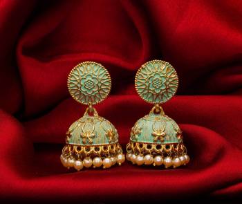 Grab The New Trendy Jhumkas To Pair Up With Your Traditional Attire. You Can Pair This Up Same Or Contrasting Colored Attire. Also These Lovely Jhumka Earrings Will Definitely Earn You Lots Of Compliments From Onlookers. 