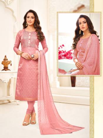 Grab this Very Beautiful Straight Suit In All Over Pink Color. This Dress Material Is Fabricated On Satin Linen Top Paired With Cotton Bottom And Chiffon Fabricated Dupatta. All Its Fabrics are Soft Towards Skin And Ensures Superb Comfort All Day Long. 