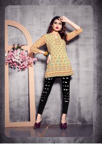 Add Some Casuals With This Readymade Short Kurti In Multi Color Fabricated On Poly Rayon. It IS Beautified With Prints Which Is Light Weight And Easy To Carry All Day Long.