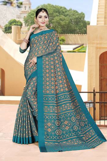 Here Is A Pretty Saree For Your Festive Or Semi-Casual Wear In Blue Color. This Saree And Blouse Are Fabricated On Brasso Silk Beautified With Weave. It Is Light In Weight, Durable And Easy To Care For. 