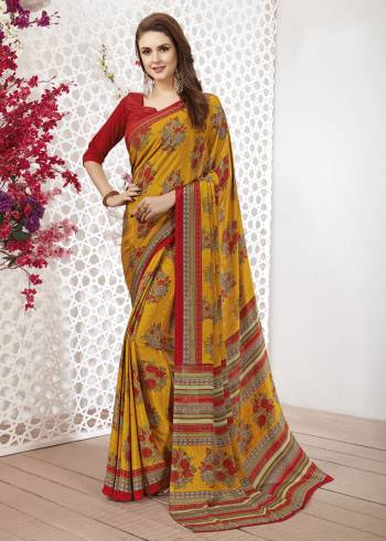 For Your Casuals Or Semi-Casuals, Grab This Light Weight Printed Saree Fabricated On Crepe. Its Fabric IS Soft Towards Skin And Ensures Superb Comfort All Day Long. Buy Now