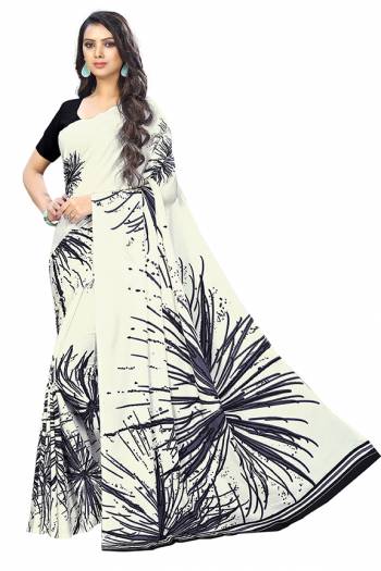 For Your Casuals Or Semi-Casuals, Grab This Light Weight Printed Saree Fabricated On Crepe. Its Fabric IS Soft Towards Skin And Ensures Superb Comfort All Day Long. Buy Now