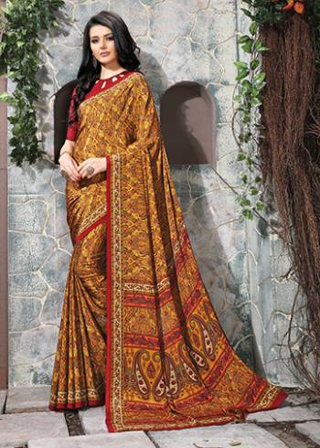 For Your Casuals Or Semi-Casuals, Grab This Light Weight Printed Saree Fabricated On Crepe. Its Fabric IS Soft Towards Skin And Ensures Superb Comfort All Day Long. Buy Now