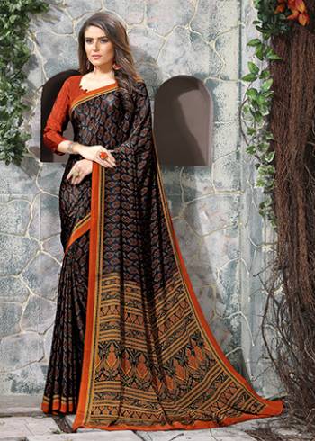 For Your Casuals Or Semi-Casuals, Grab This Light Weight Printed Saree Fabricated On Crepe. Its Fabric IS Soft Towards Skin And Ensures Superb Comfort All Day Long. Buy Now