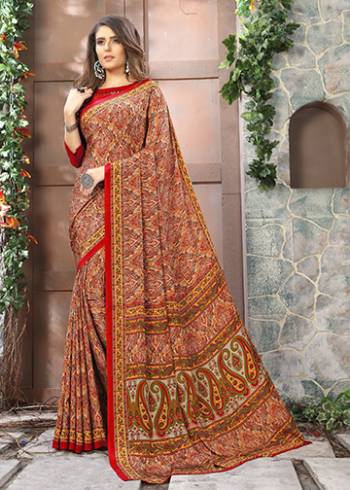 For Your Casuals Or Semi-Casuals, Grab This Light Weight Printed Saree Fabricated On Crepe. Its Fabric IS Soft Towards Skin And Ensures Superb Comfort All Day Long. Buy Now