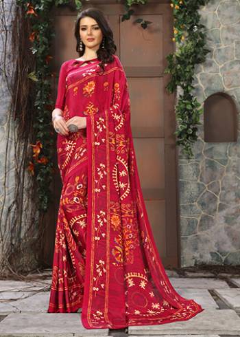 For Your Casuals Or Semi-Casuals, Grab This Light Weight Printed Saree Fabricated On Crepe. Its Fabric IS Soft Towards Skin And Ensures Superb Comfort All Day Long. Buy Now