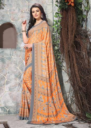 For Your Casuals Or Semi-Casuals, Grab This Light Weight Printed Saree Fabricated On Crepe. Its Fabric IS Soft Towards Skin And Ensures Superb Comfort All Day Long. Buy Now