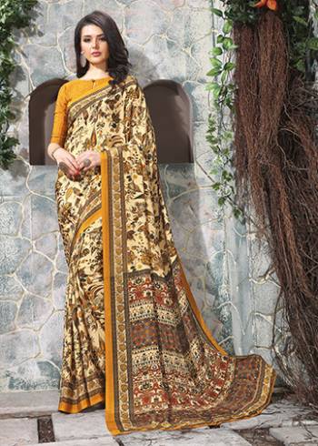 For Your Casuals Or Semi-Casuals, Grab This Light Weight Printed Saree Fabricated On Crepe. Its Fabric IS Soft Towards Skin And Ensures Superb Comfort All Day Long. Buy Now