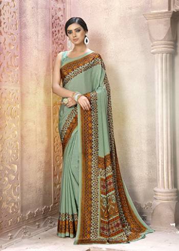 For Your Casuals Or Semi-Casuals, Grab This Light Weight Printed?Saree Fabricated On Crepe. Its Fabric IS Soft Towards Skin And Ensures Superb Comfort All Day Long. Buy Now