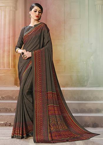 For Your Casuals Or Semi-Casuals, Grab This Light Weight Printed?Saree Fabricated On Crepe. Its Fabric IS Soft Towards Skin And Ensures Superb Comfort All Day Long. Buy Now