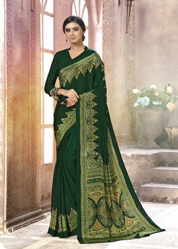 Add Some Casuals With This Pretty Saree Fabricated On Crepe. This?Saree And Blouse are Beautified With prints And It Is Light Weight And Easy To Carry All Day Long