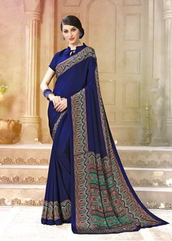 Add Some Casuals With This Pretty Saree Fabricated On Crepe. This?Saree And Blouse are Beautified With prints And It Is Light Weight And Easy To Carry All Day Long