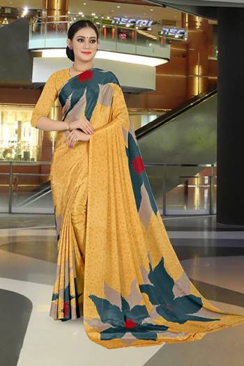 For Your Casuals Or Semi-Casuals, Grab This Light Weight Printed Saree Fabricated On Crepe. Its Fabric IS Soft Towards Skin And Ensures Superb Comfort All Day Long. Buy Now
