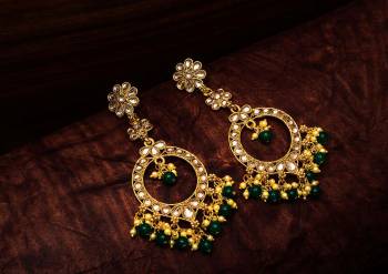 Grab This Lovely Pair Of Earrings To Pair With Your Traditional Wear And Mainly Lehenga. This Pretty Pair Can Be Paired With Same Or Contrasting Colored Ethnic Attire. Buy Now.?