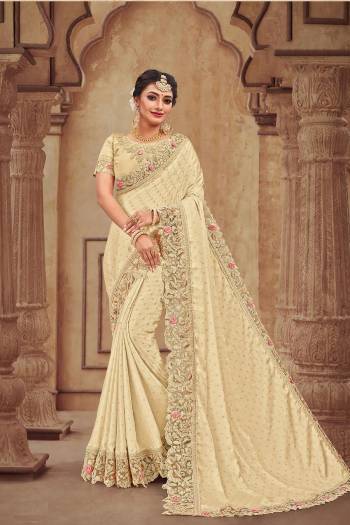 You Will Definitely Earn Lots Of Compliments Wearing This Heavy Designer Which Is Perfectly Suitable For Wedding Wear. This Pretty Saree Is Satin Georgette Based Which Is Durable And Eary To Carry.