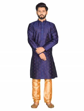 Grab This Amazing Pair Of Kurta And Chudidar For Men Fabricated On Jacquard Silk And Cotton Respectively. This Kurta Is Suitable For Festive Wear Or Any Wedding Functions. It Is Light In Weight and Can Be Paired With Any Kind Of Bottom Like Chudidar, Pyjama Or Even Denims. Its Fabric Is Soft Towards Skin And Avialable In All Sizes. Buy Now.