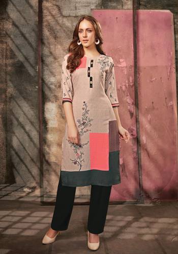 For Your Casual Or Semi-Casual Wear This Summer, Grab This Readymade Kurti With Pants. This Kurti Is Fabricated On Rayon Beautified With Digital Prints Paired With Cotton Fabricated Bottom. Buy Now. 